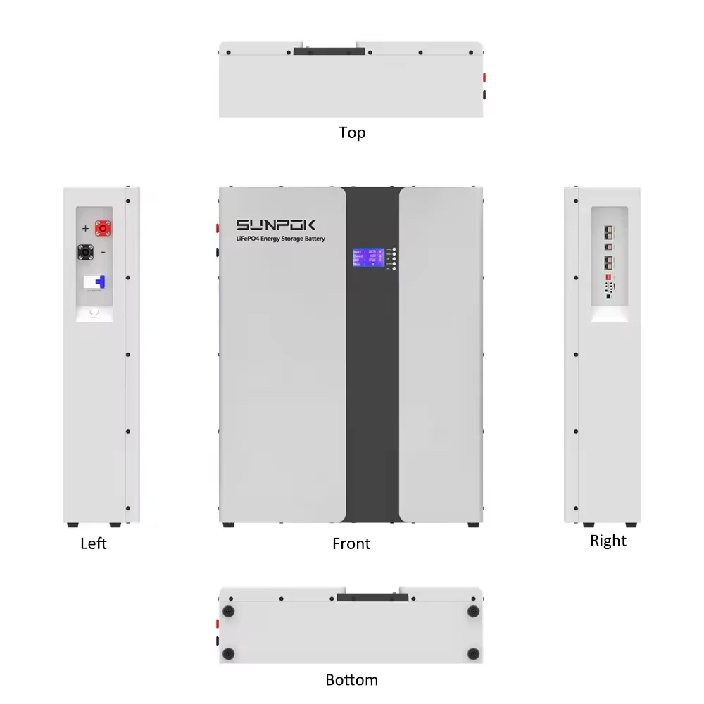 Sunpok Energy 10years 12years Warranty Lifepo4 Lithium Battery Home Energy Storage Powerwall 5.12kwh 10kwh 15kwh 20kwh 48v 200ah
