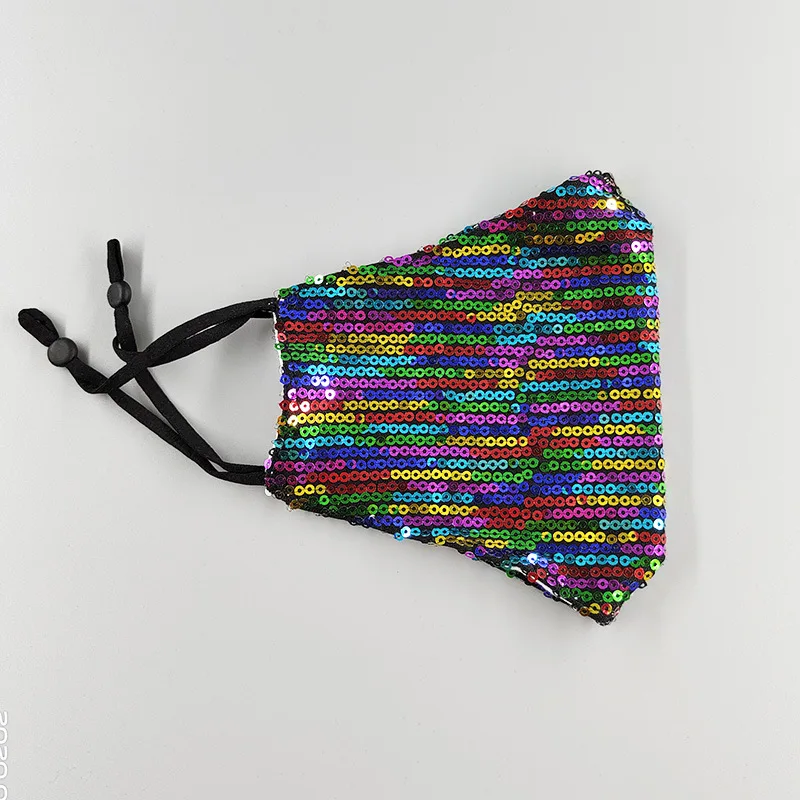 Fashion Sequin Custom design Face Maskes Girls Multi-color Sparkly Sequins Face Cover Nightclub Masquerade Maskes