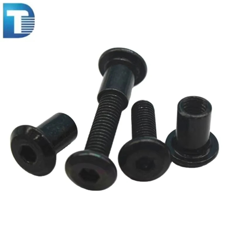 M4 M10 Grade 4.8 8.8 10.9 12.9 Gal Carbon Steel Black Oxide Hex Socket PZ Drive Male And Female Chicago Binding Post Screw