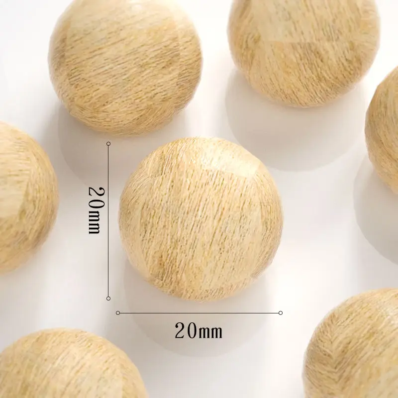 Natural camphor tree insects repellent moisture proof small round wooden balls 25 mm round