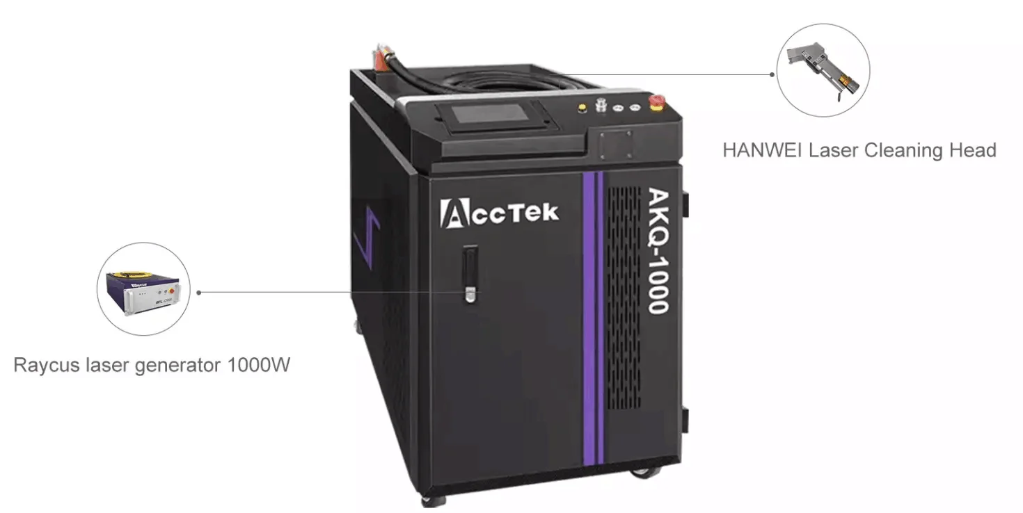 1000W 1500W 2000W 3000W Laser Rust Removal For Metal Lazer Cleaning Machine