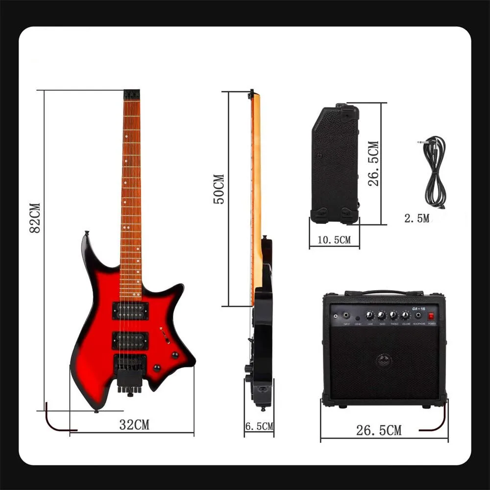 JELO IY-EG-R-700 Headless Electric Guitar Classical Strings Top maple guitare electro acoustique   with Accessories Set