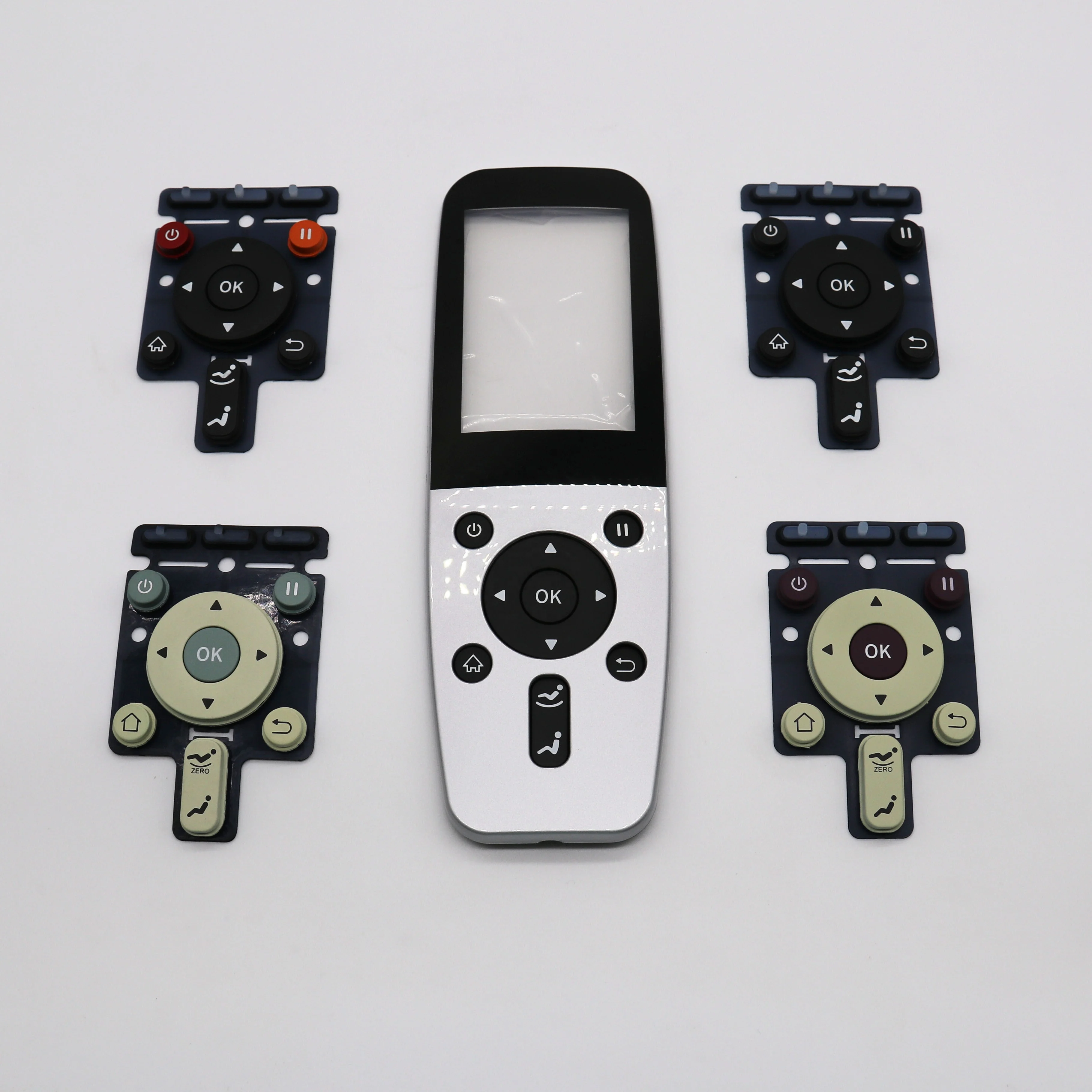 high quality silicone custom massager chair keypad assembled with colorful PC keycaps