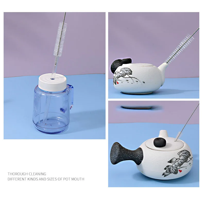 DS4032 Flexible Drain Brush Nylon Pipe Tube Cleaner for Tumbler Sippy Cup Water Bottle Stainless Steel Straw Brush Set