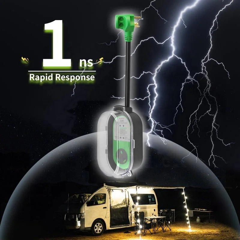 30 Amp 125 Volt RV Surge Protector, NEMA TT-30P TT-30R RV Circuit Breaker, ETL/cETL Listed