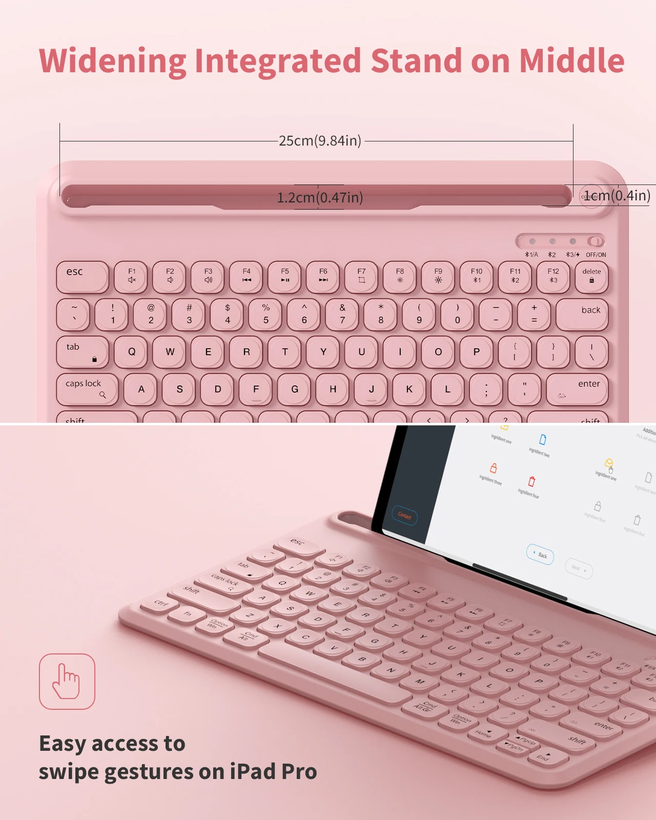Seenda Multi-Device BT Wireless Keyboard for iPad Pro Air Android Mac Windows Phones Computer Rechargeable Backlight Keyboard