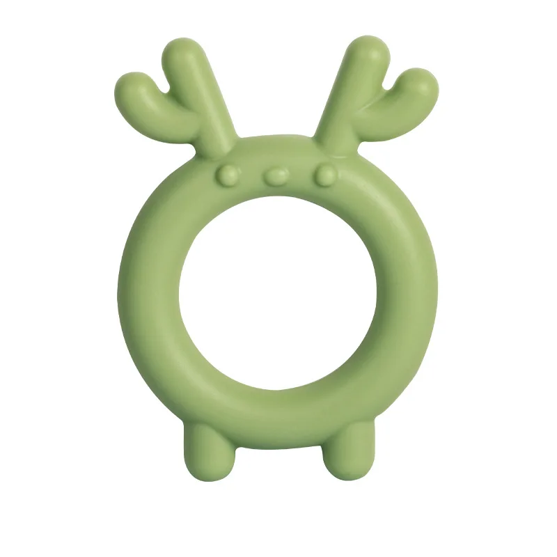 Customized funny teething toys newborn food grade soft silicone chew ring animal silicone baby toys teether