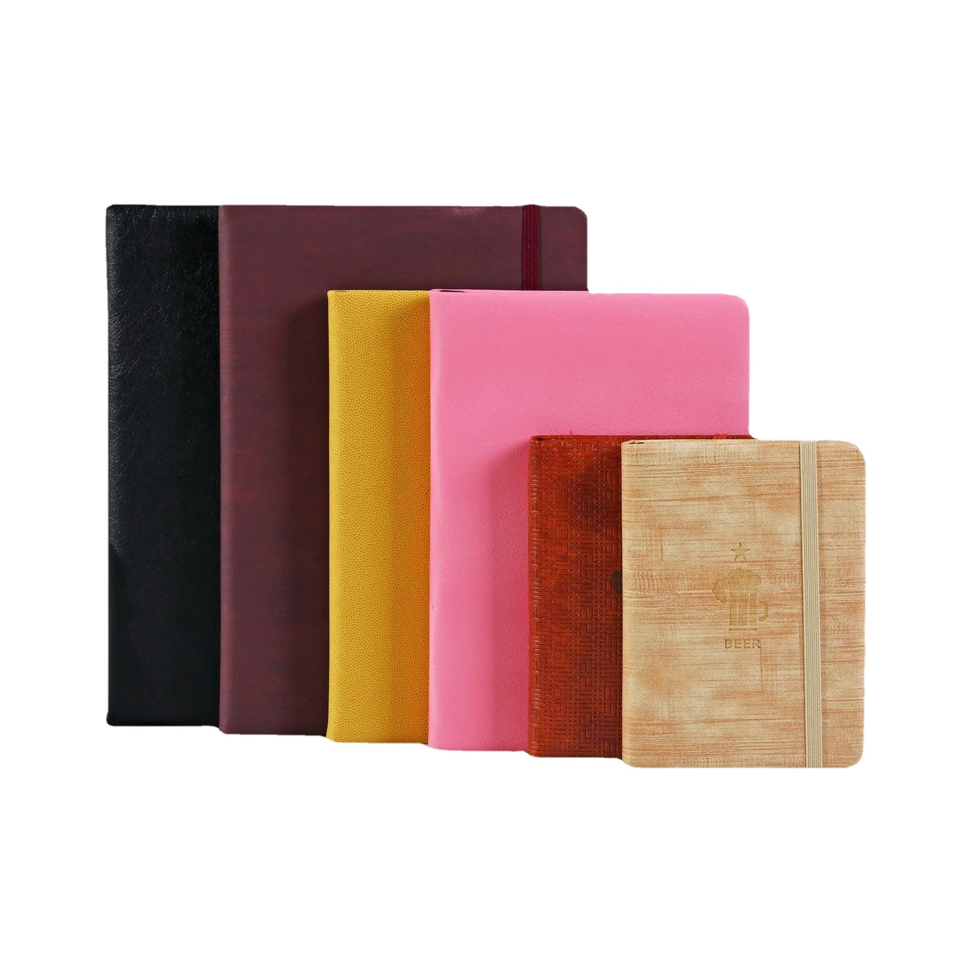 Custom Foil Logo Hardcover Pu Leather Notebook Student Planner Customizable Sublimation Notebook