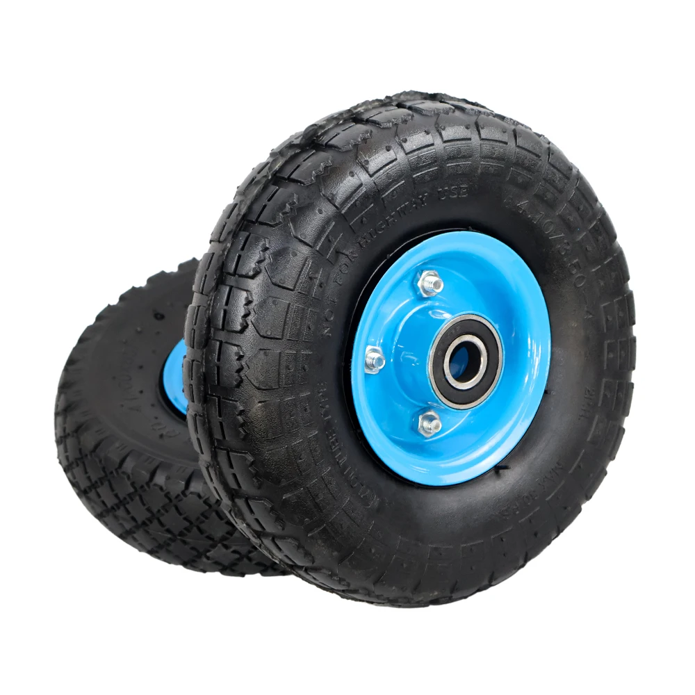 4.10/3.50-4 Tubeless PU Foam Flat Free Wheelbarrow Wheels for Machinery Farm Retail Restaurant Hotels Industries