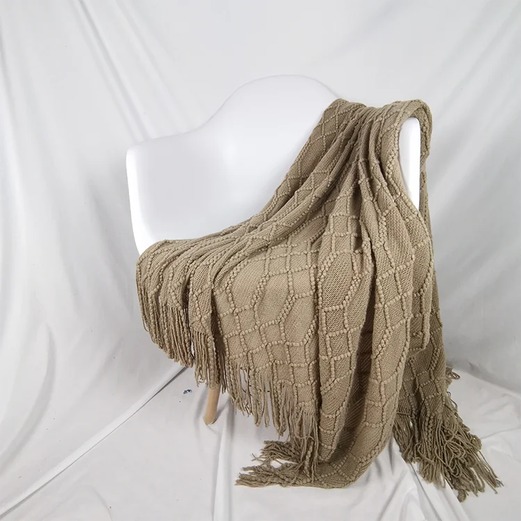  Складное европейское и Amarican stayle полиэфирное/хлопковое необычное алмазное одеяло для дивана вязаное