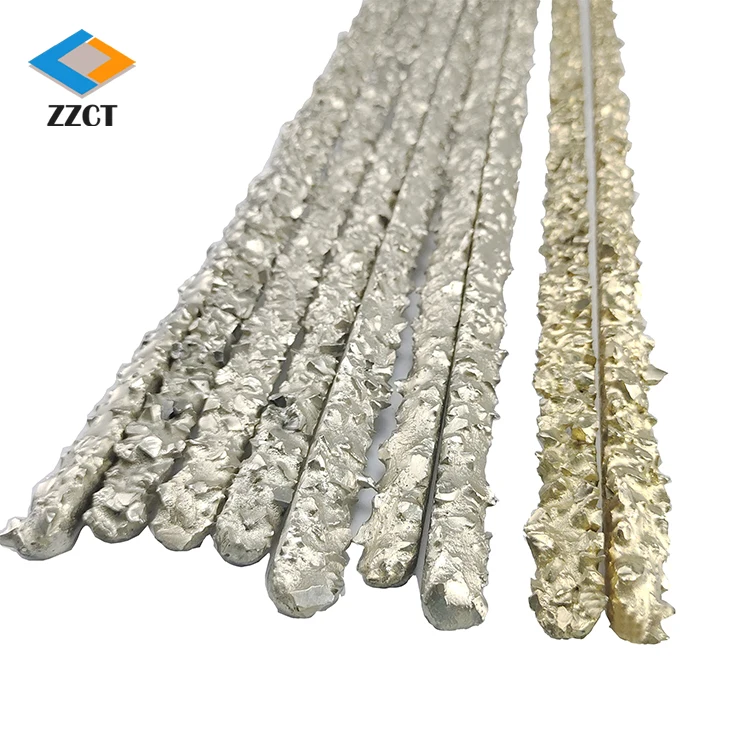 Composite Rod Made Using Crushed Sintered Tungsten Carbide Grains Bonded with A Bronze Nickel Matrix