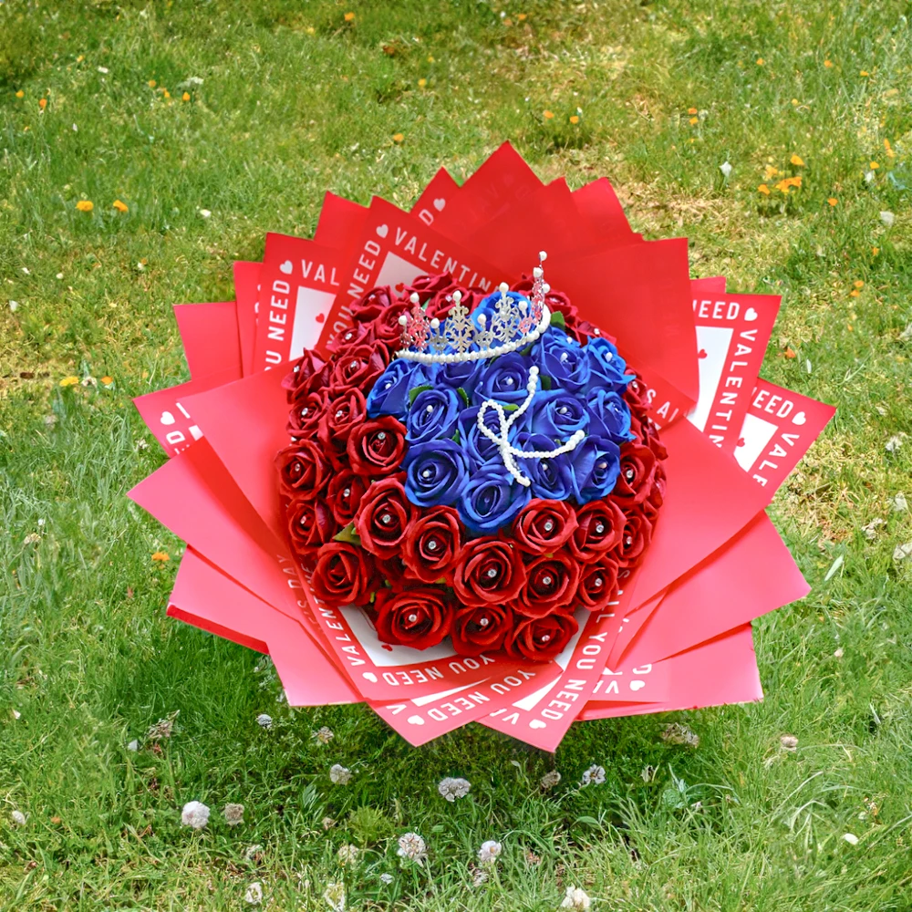 Новый водонепроницаемый бумажный сетчатый элемент розы Букет оберточная бумага Флорист поставляет новый материал