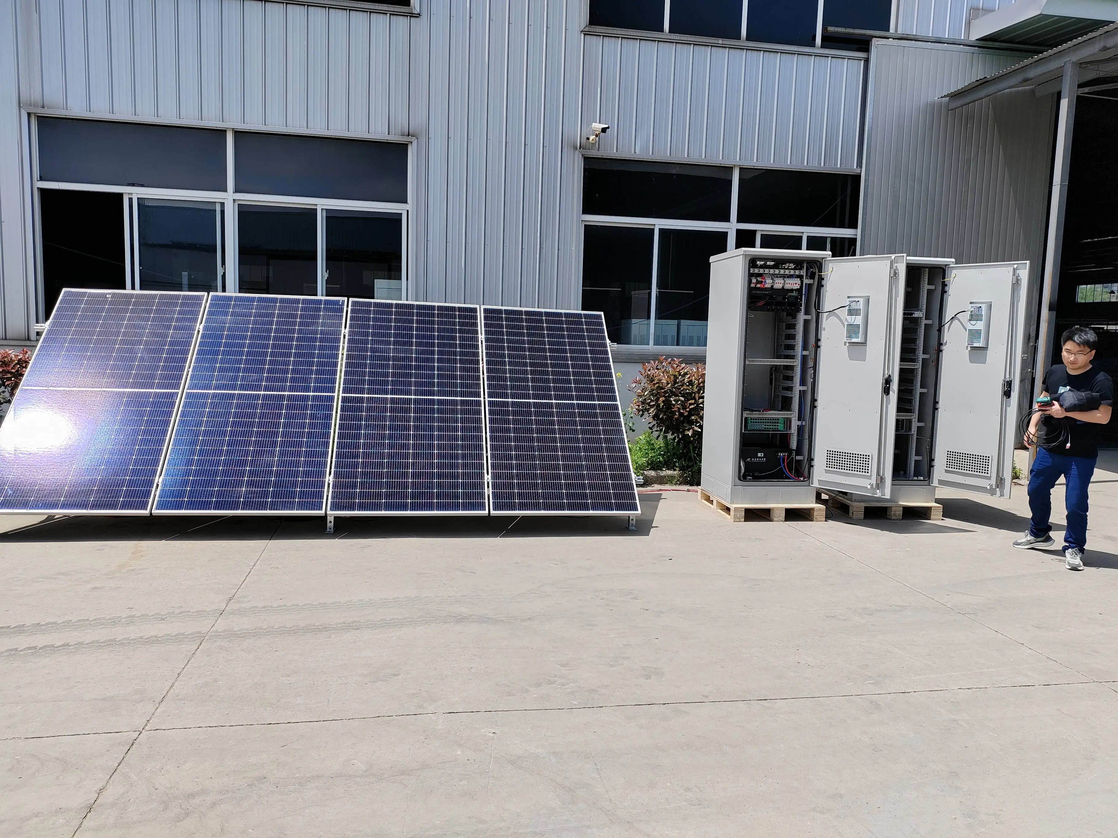 multiple solar and wind energy power 2kw wind turbine lithium ion battery storage cabinet