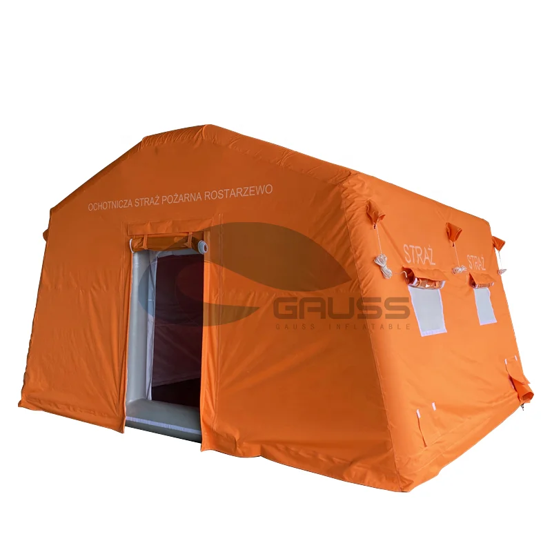 2023 new design orange inflatable camping tent outdoor air tent inflatable air conditioning tent