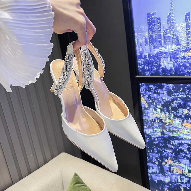 Wholesale PU Leather Women Pump Shoes Office Ladies High Heels Bridal Shoes