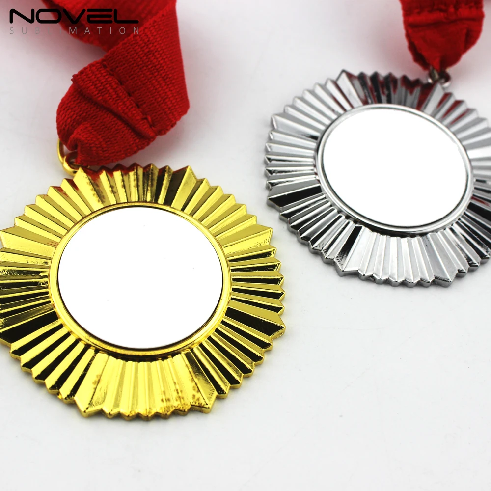 Wholesale DIY Sublimation Metal & Silver Blank Badges Zinc Alloy Plus Gold Plated Badge Customized Metal Badges for Sports Using