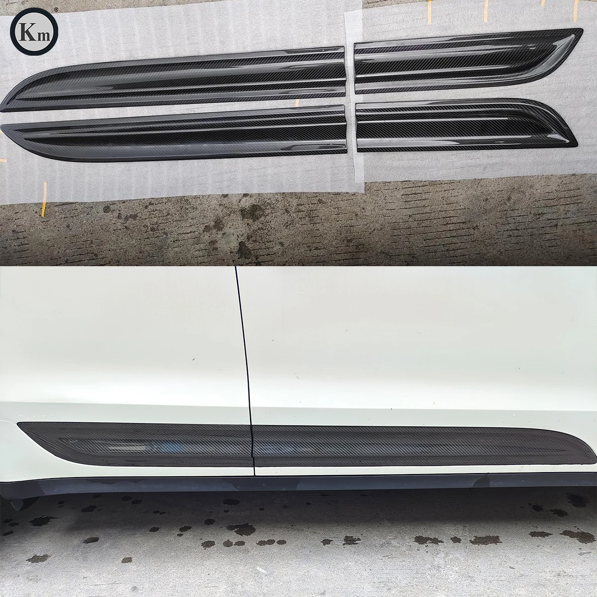 KM для Macan 2014-up 95B обновление третьего поколения сухое углеродное волокно Дверная панель боковые юбки дверная отделка запасные части