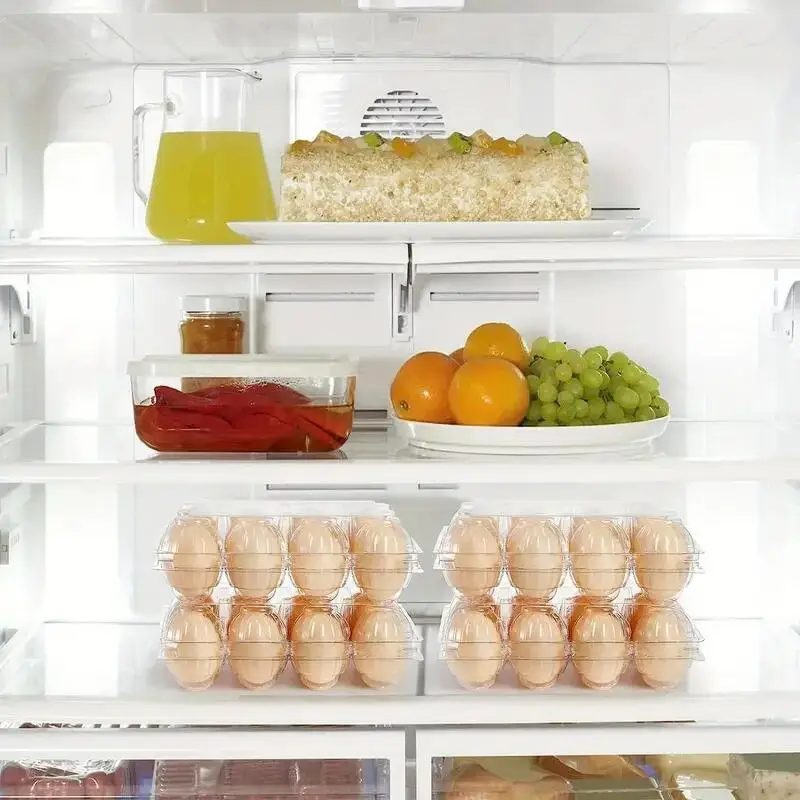 Customized 4 6 8 10 12 15 20 30 Transparent Shockproof Plastic Egg Packaging Disposable Transparent Plastic Egg Tray Reusable