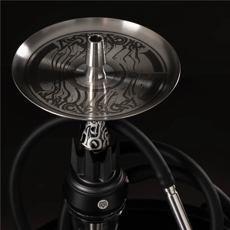 Yimi Hookah Orginal Design Crown Design Luxury Hookahs Hookah Set Les Shisha Black Color Hukkah Shisha with Gift Box