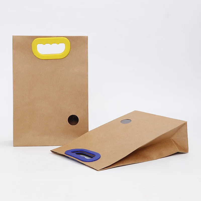 china supplier 5kgs kraft paper rice 10kgs packaging bags with handle