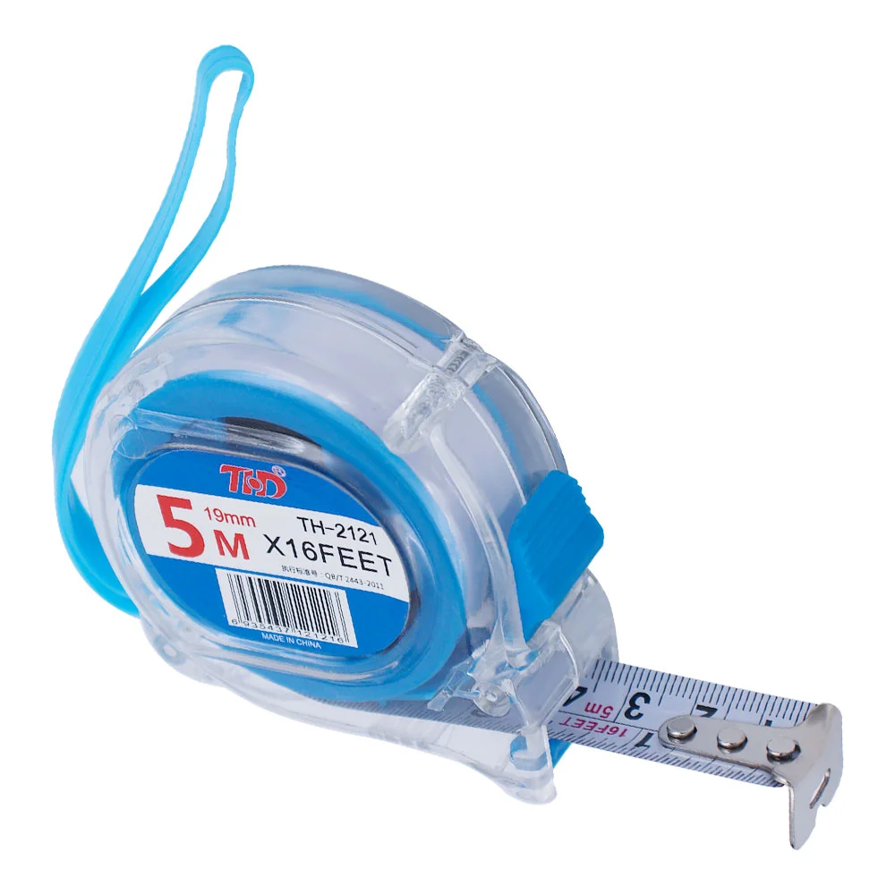 New ABS Clear case tape measure transparent 5m/16ft steel measuring tape