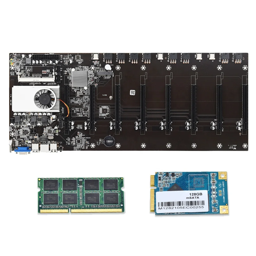 T37 материнская плата Поддержка 8 GPU материнская плата с процессором памяти Встроенная VGA интерфейс Поддержка 1066/1333/1600 МГц