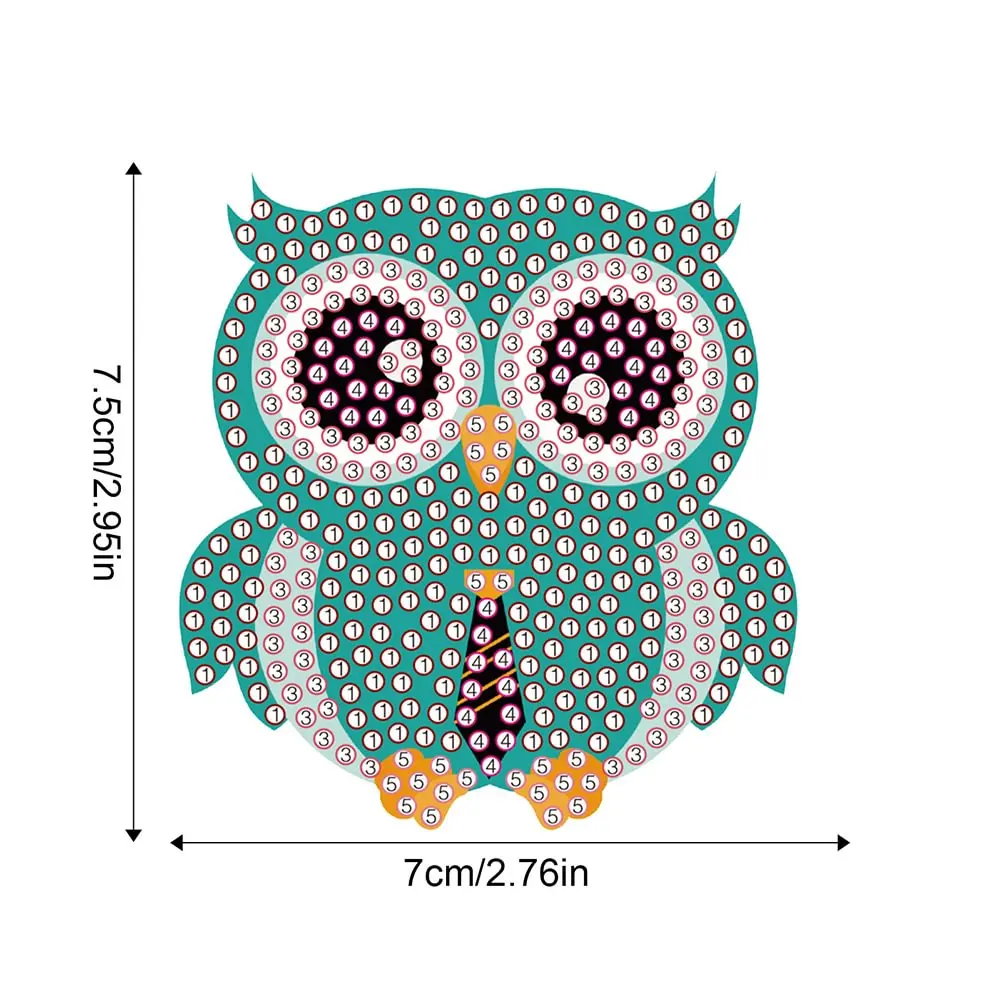 8Pcs Diamond Painting Owl Fridge Stickers  5D DIY Craft Magnet