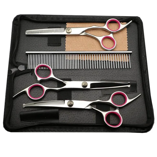Professional Pet grooming Scissors Sharp Edge Cat Hair Cutting Tools Kit Stainless Curved Blade Pet Barber Scissors For Dog