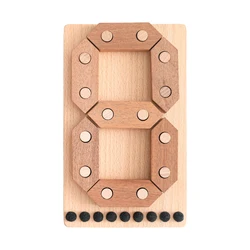 Boutique Wooden Number Puzzle Preschool Toys Number Learning Cognitive Hand-eye Coordination Number Building Game