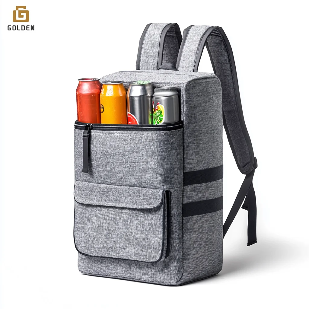 Golden 2024 Camping Isolat Cooler Backpack Bag Travel Heavy Duty Bike Food Delivery Bag Backpack For Bicycle Cycling Picnic