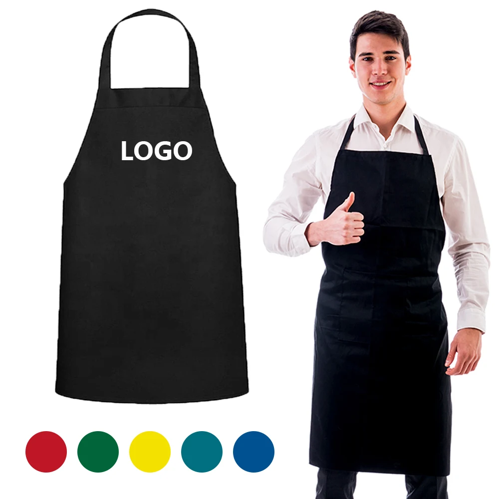 pink black work waterproof sublimated printed logo cotton canvas chef custom logo cooking kitchen aprons for women