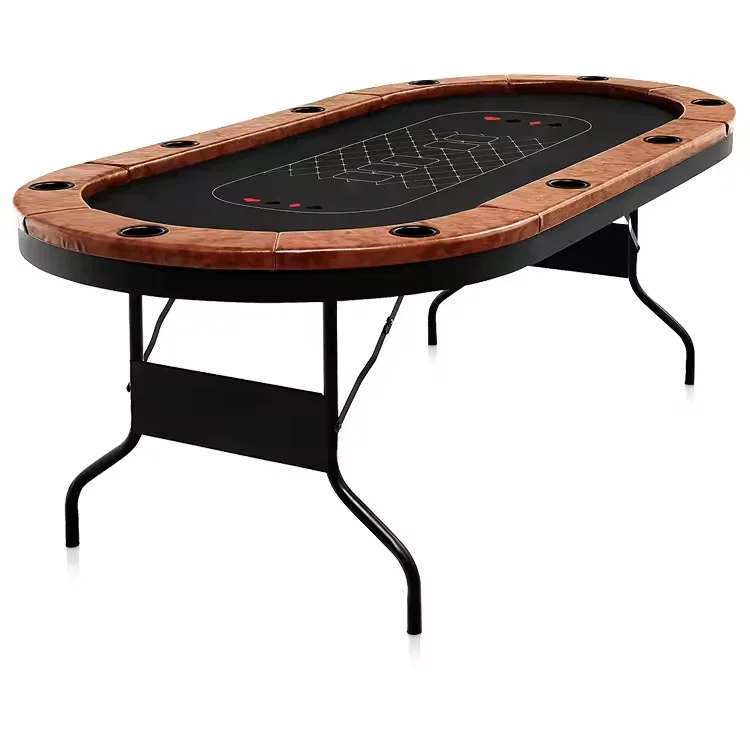 SZX-PC01 Foldable and Portable 10 Players Poker Casino Game Table with Cushioned Rail