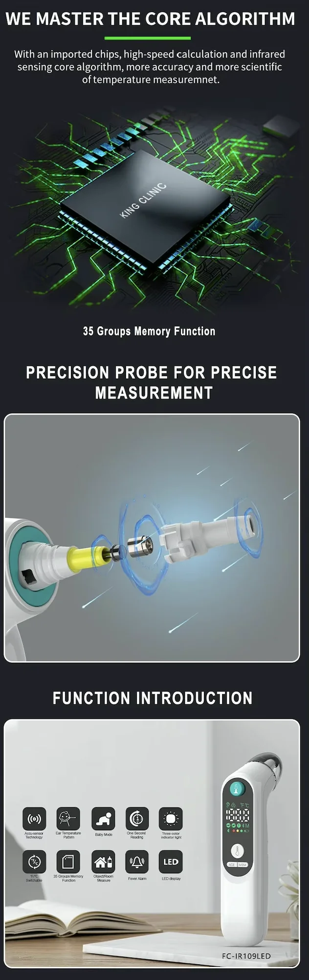 Cheap Portable Household Electronic LED Infrared Handheld Forehead Thermometer OEM ODM Non-Contact Digital Thermometer