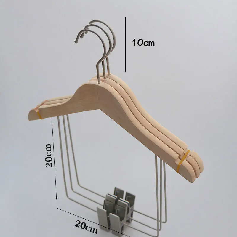 wholesale price High Quality hanger wooden hanger with metal hook metal clips
