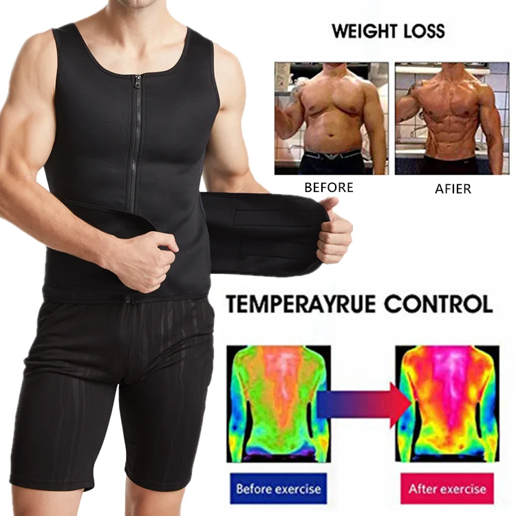 2021 Gangsheng Hot Sale Waist Sweating Shaper Men Neoprene Sauna Suit Chaleco de entrenamiento lumbar Waist Trainer Vest