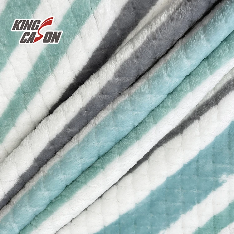Поставщик 100 ткани KINGCASON Полиэтиленовая двухсторонняя квадратная полоса с принтом мягкая удобная фланелевая флисовая ткань для домашнего текстиля