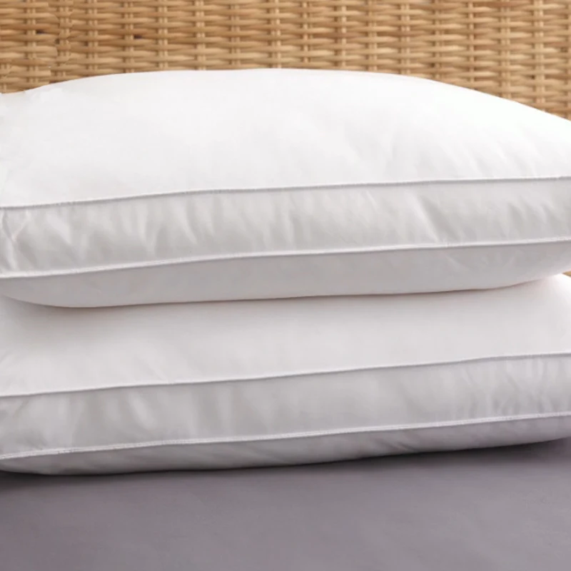 White Goose Feather Pillow Core 100% Cotton Down Pillow Hilton Hotel Pillow Wedding Couple Bedding