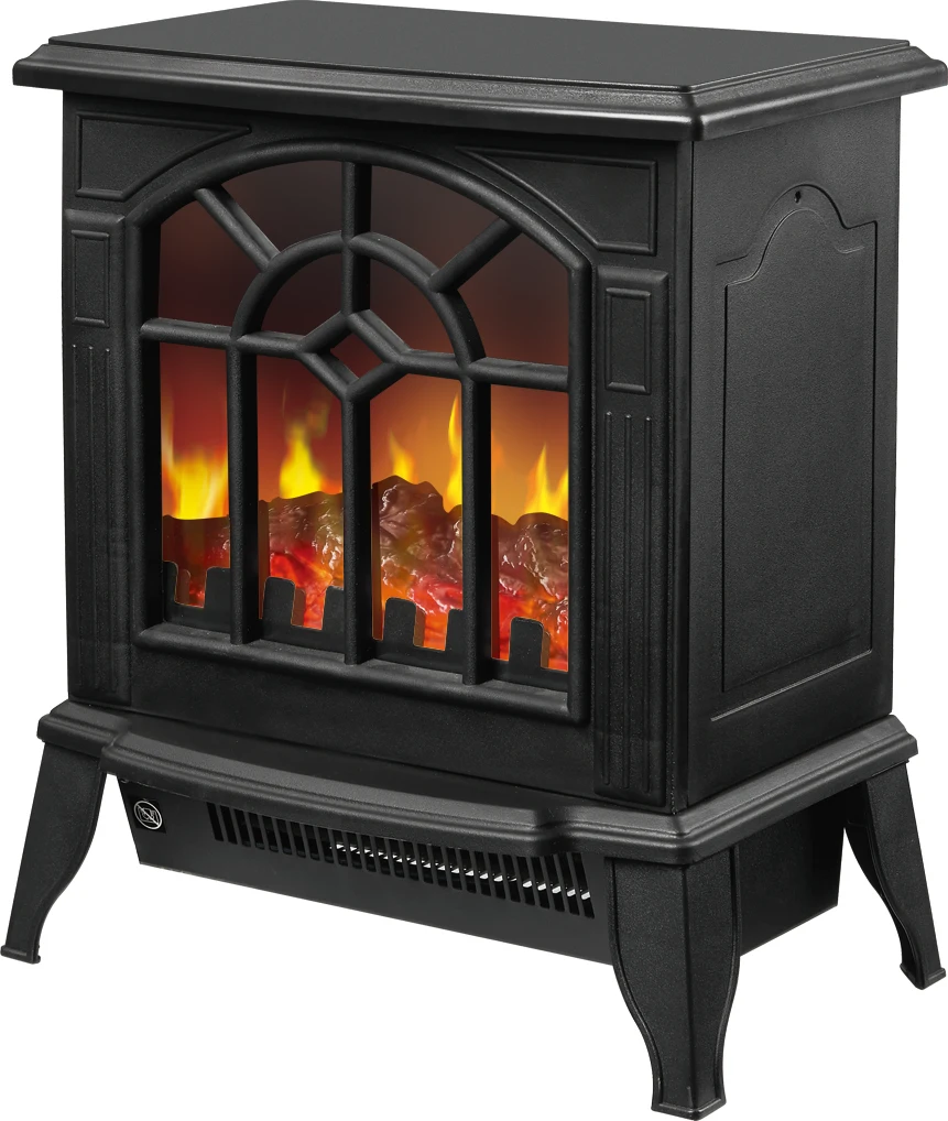 Portable Remote Controlled Electric Fireplace Heater Free-Standing Overheat Protection Bedroom Living Room Use Heating Wire