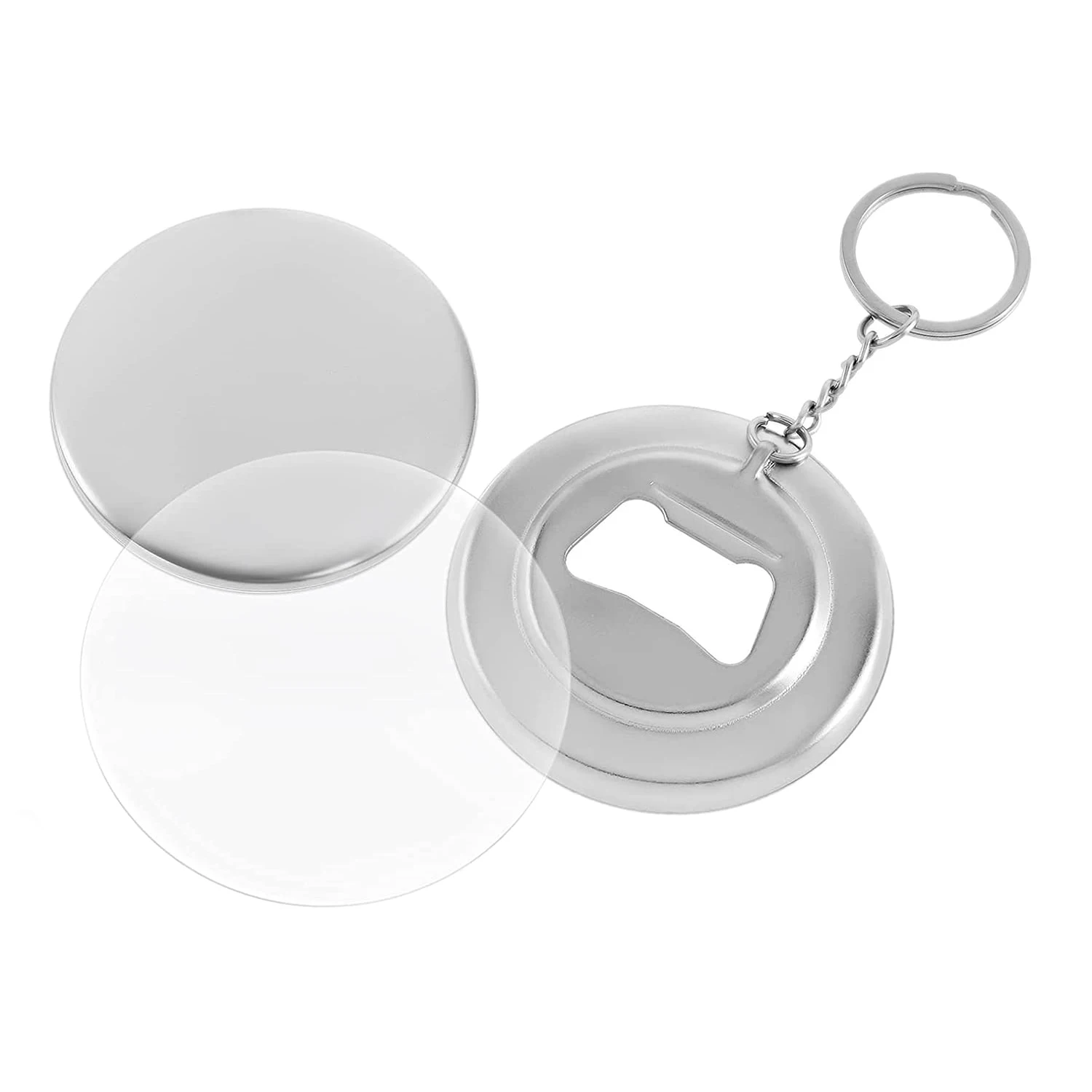 2.25inch  58mm Bottle Opener With Keychain Button Parts  Button Maker Supplies for Button Maker Machine
