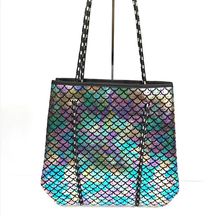 Top quality new model fashion custom logo EVA bag Neoprene Summer Beach tote punching bag shoulder bag  for women