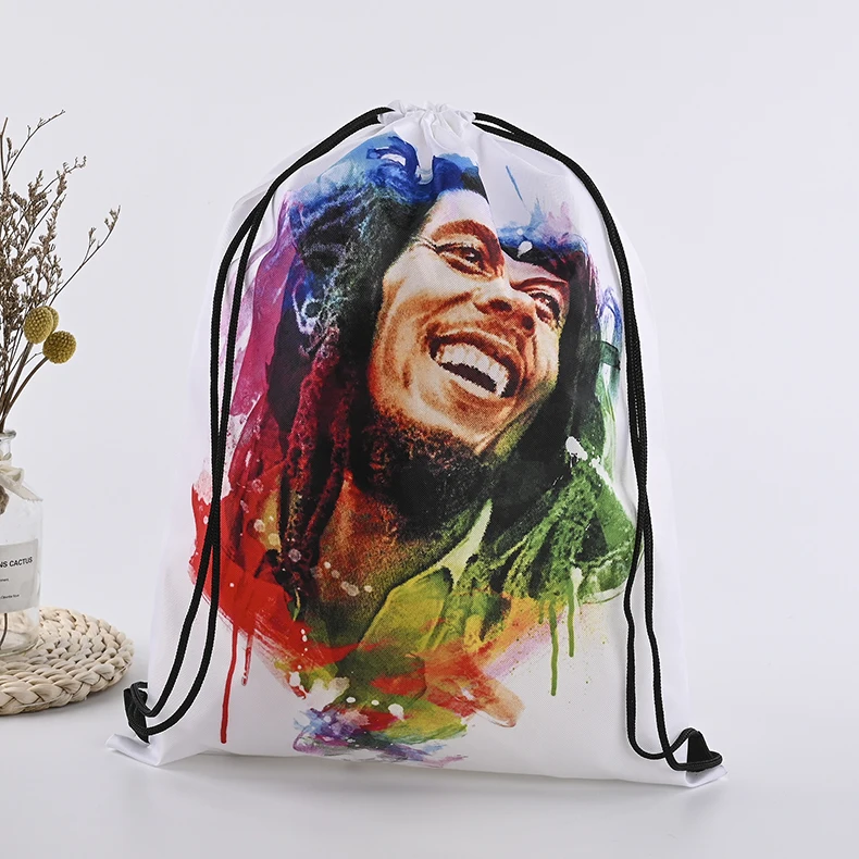 Hot Sale Customized Bob Rasta Photo Fashion Backpack Drawstring Gift Bag