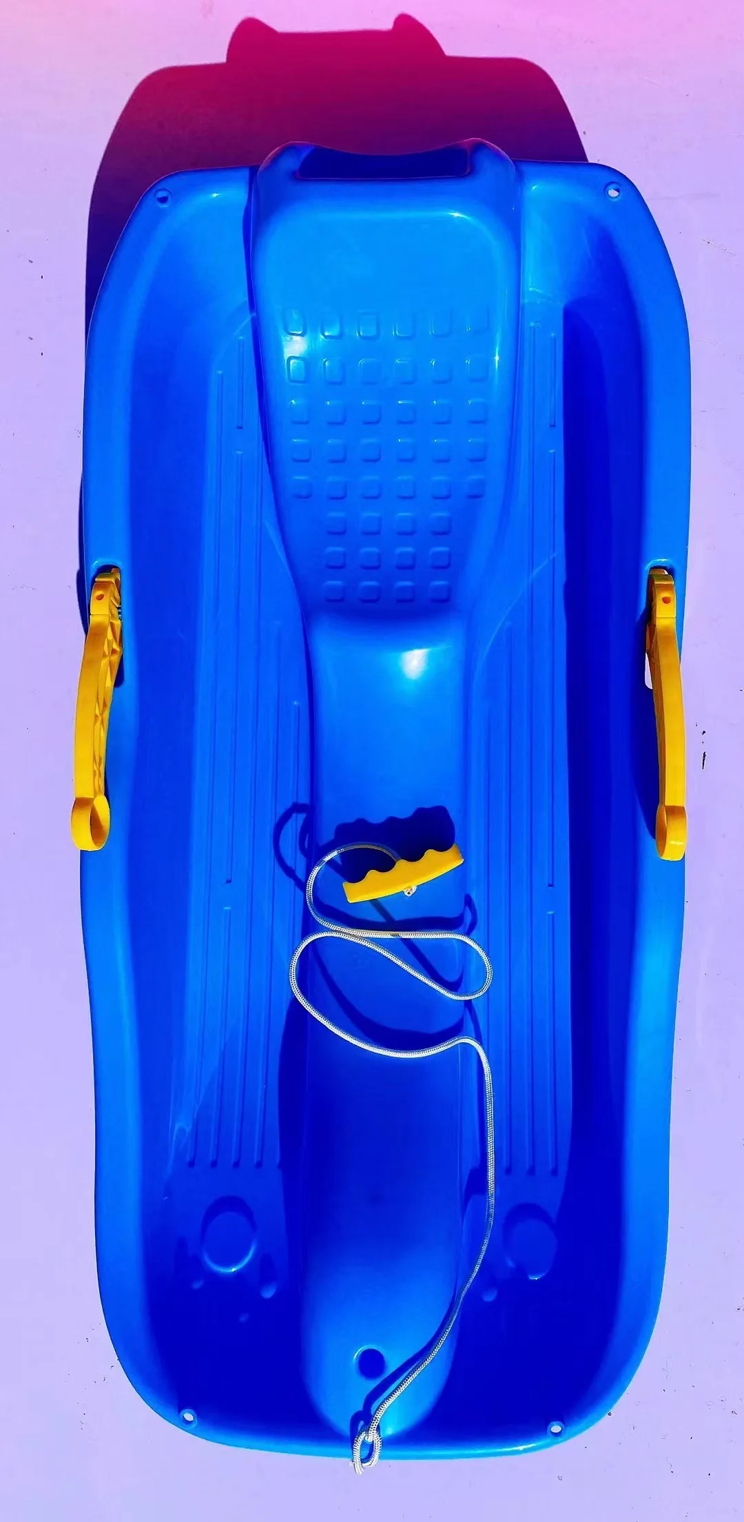 Durable Downhill Snow Sledge Sprinter Toboggan Snow Sled for Boys Girls Adults with Built-in Handles and Pulling Rope