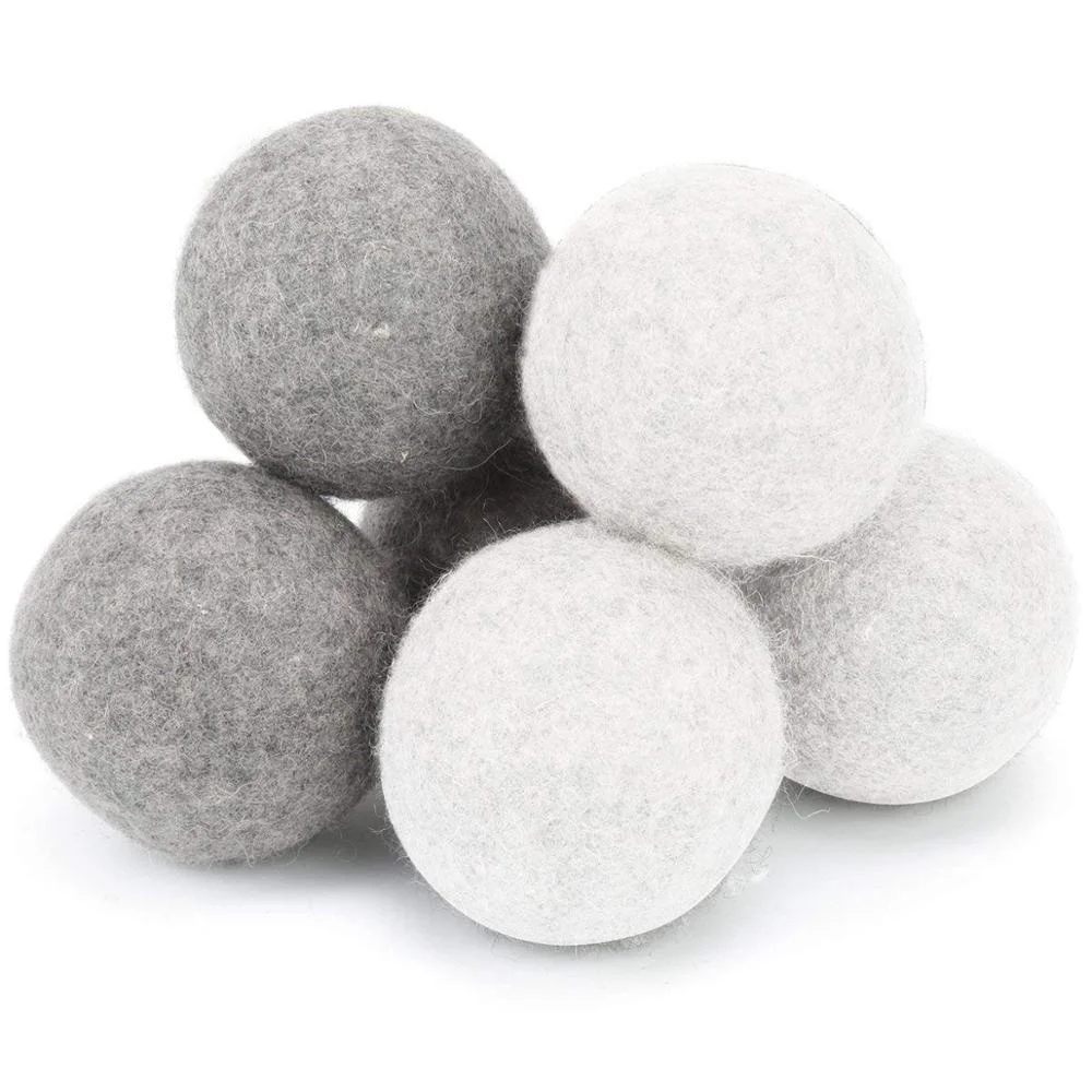 Wholesale 2.5 Cm 6 Xl Durable White 100% New Zealand Organic 6 Pack Reusable Natural Softener Set Wool Dryer Balls For Laundry