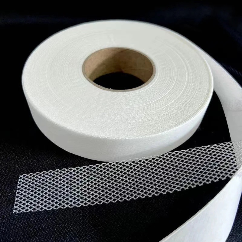Waterproof Fusible Iron-On Hemming Tape Double-Sided Interlining Adhesive Fabric Hot Melt Mesh Roll for Curtains & Crafts