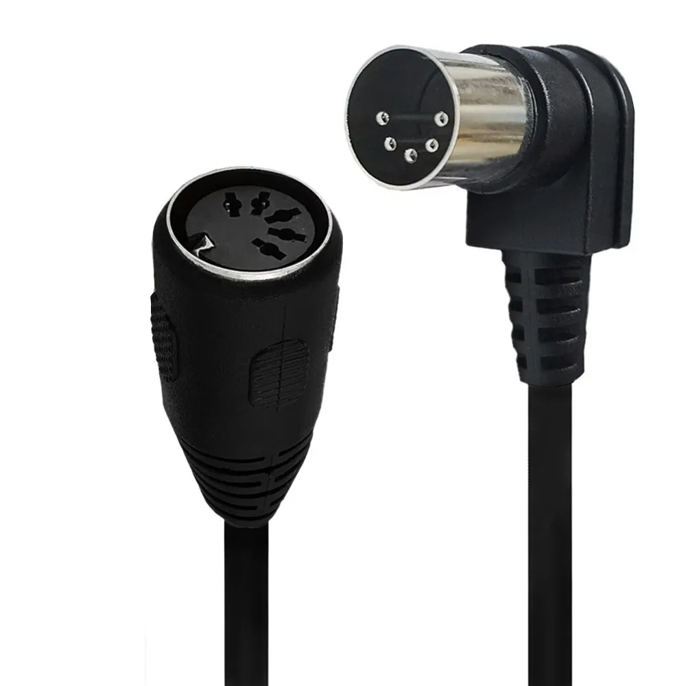 90 Degree Angled MIDI 5 Pin Din Male to DIN 5Pin Female Extension Audio Cable Y Splitter 50cm