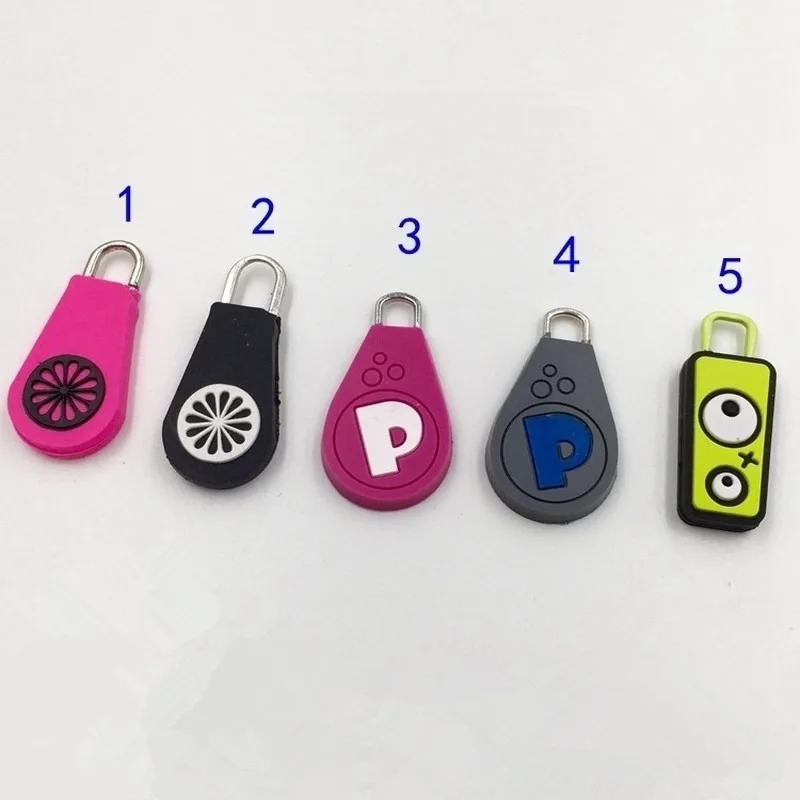 Soft plastic zipper pendant cartoon Zipper Pull Puller zip cord tab replacement Zipper Head Decoration sewing accessories