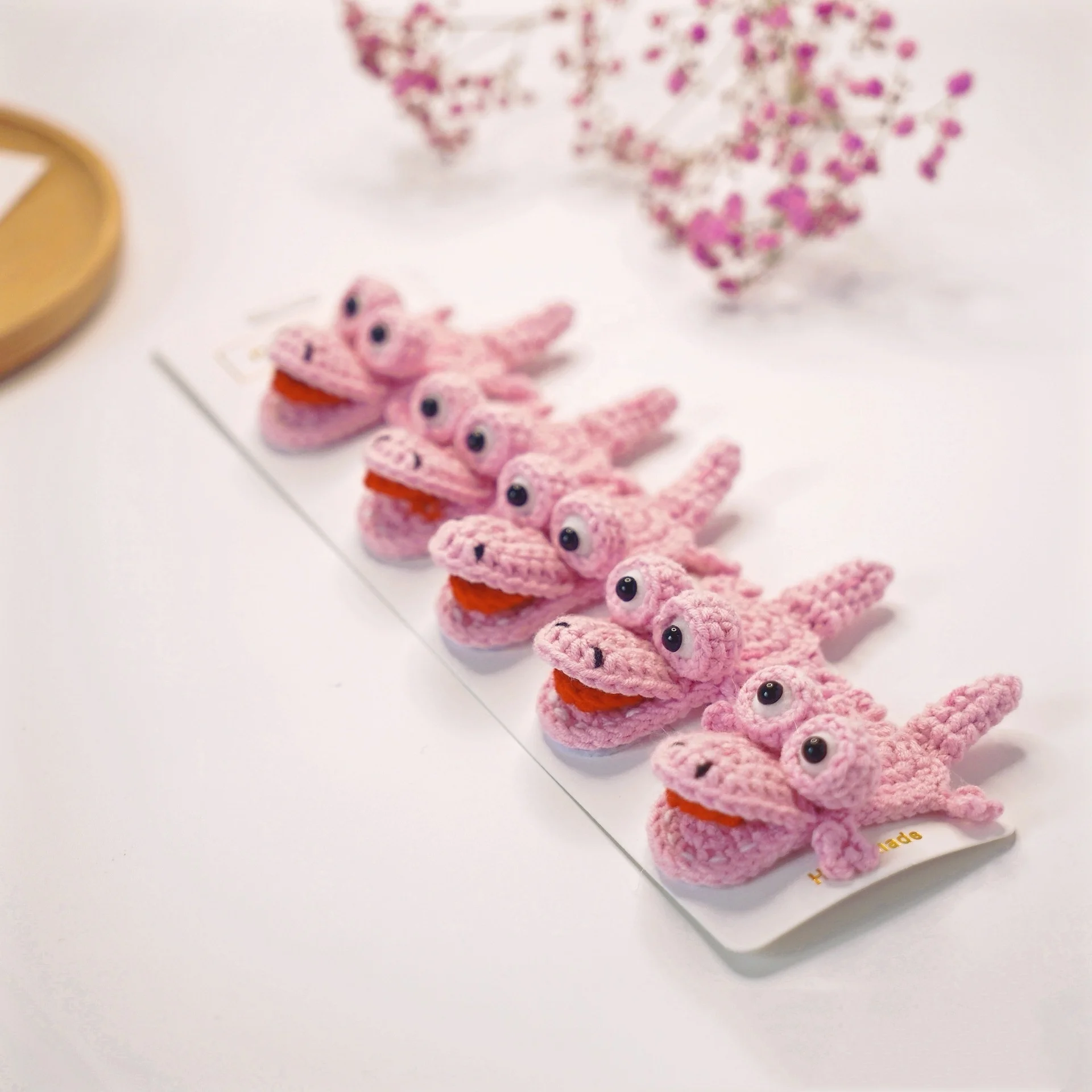 Colorful Wool Crochet Cartoon Crocodile Hair Clips Cute Baby Girls Kids Hair Accessories Headwear Knit Hairpins for Girls