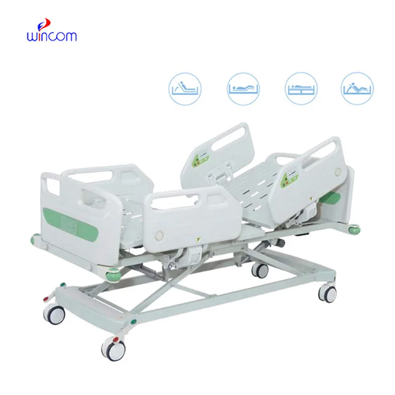 5 Function Adjustable Hospital Equipment Bed Used Clinic Metal Patient Foldable Electric Medical ICU Beds WN605