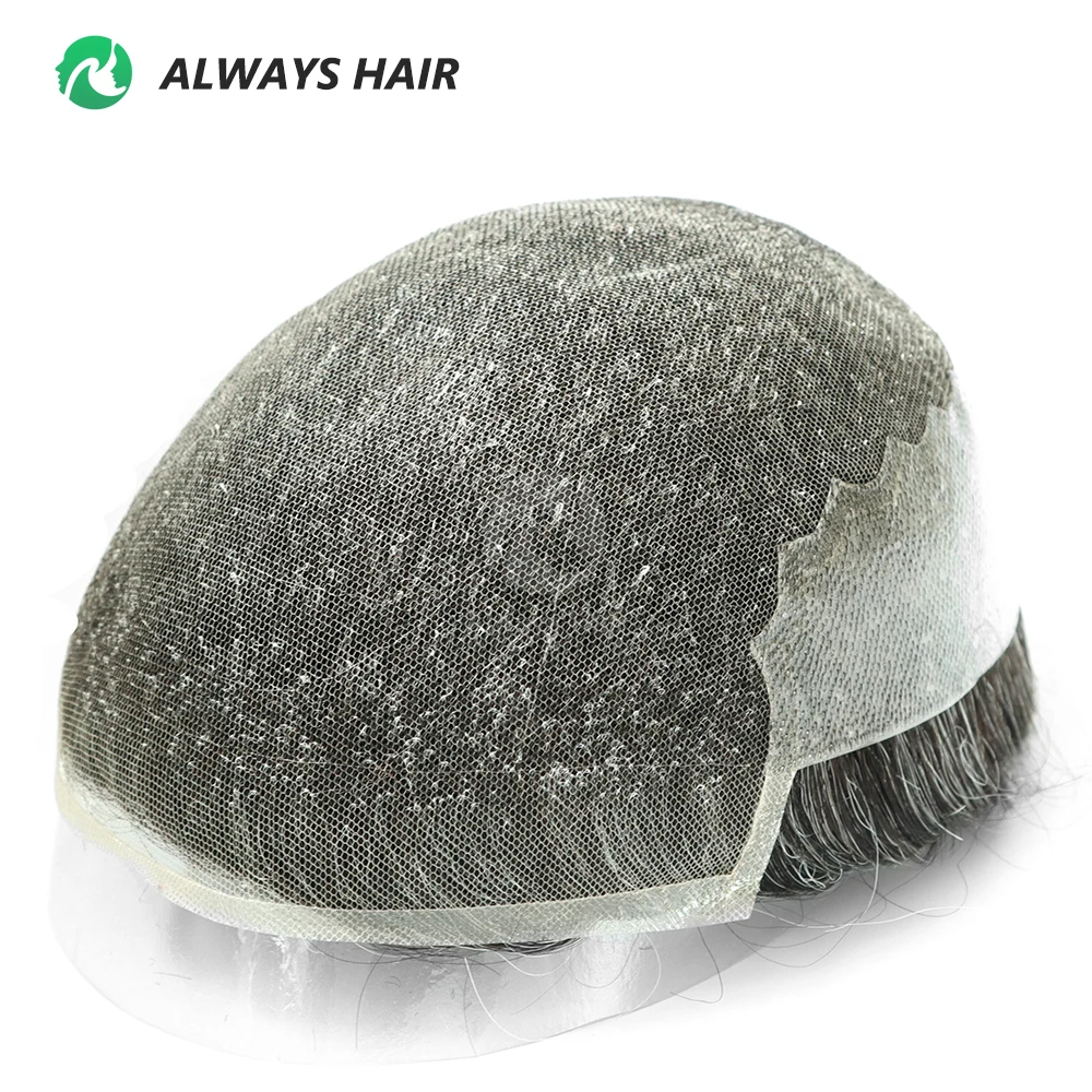 Q6 - 8 Size French Lace and PU Indian Human Hair Prosthesis Men Toupee