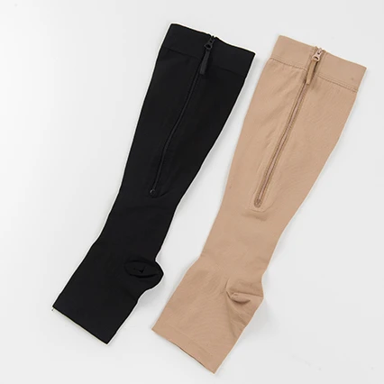 Chinese wholesale Open Toes With Zipper medical custom Women Men Compression Socks